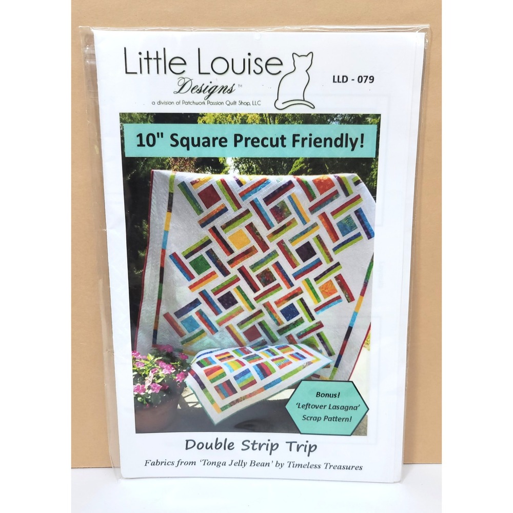 Little Louise Designs Double Strip Trip Quilt Pattern LLD-079 10in Sq. Friendly
